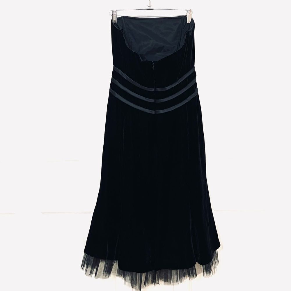 Talbots Black Velvet Tulle Strapless Dress Size 6 - Picture 2 of 14